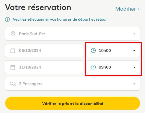 choix horaires